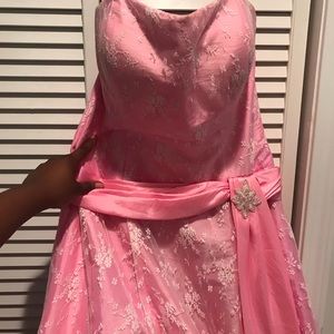 Strapless Pink Prom dress